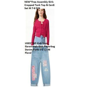 Free Assembly Girls Cardi Set & 365 Kids Girls Paperbag Patches Jean